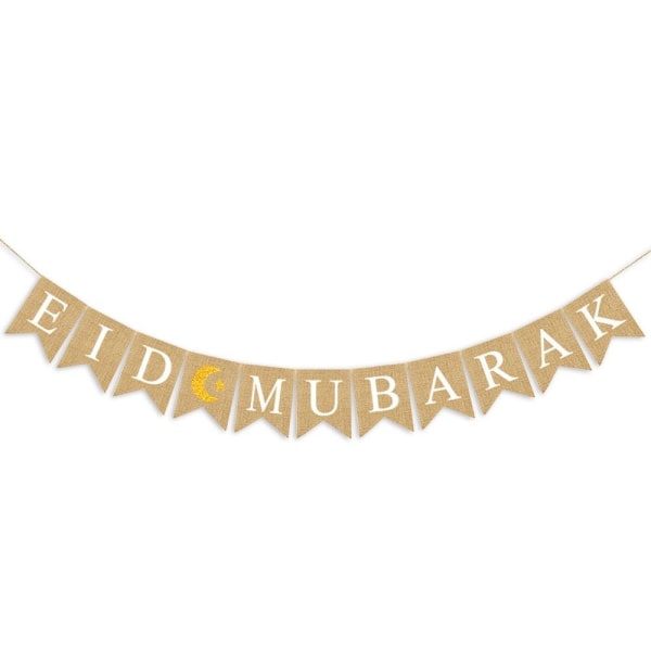 Ramadan Kareem Ornament Eid Mubarak Linen Banner