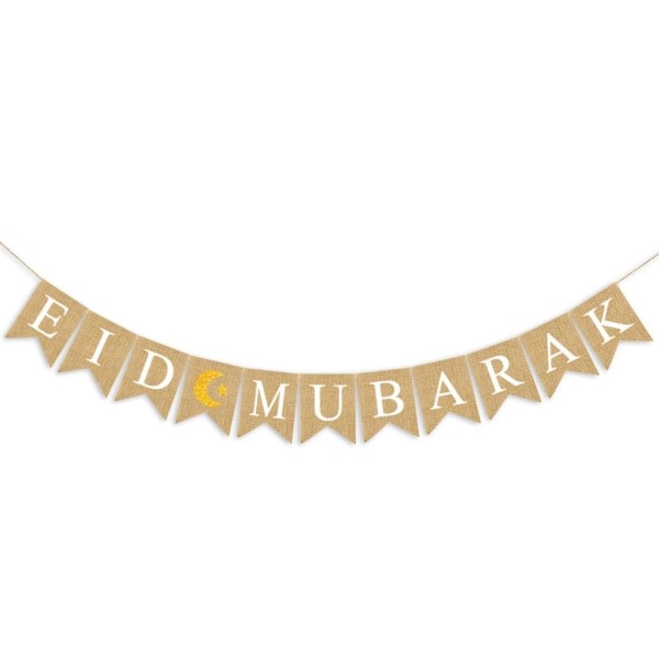 Ramadan Kareem Ornament Eid Mubarak Linned Banner