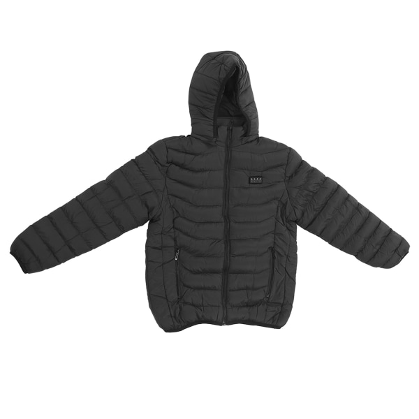 19 Zone Slim Fit opvarmet jakke med aftagelig hætte Vandtæt åndbar opvarmet hættetrøjejakke til mænd, kvinder Sort 2XL