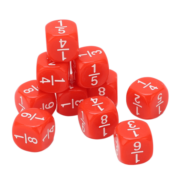 20 kpl Fraktion set Muovinen 6-puolinen multi pöytäpelitarvikkeet lapsille matematiikan harjoitteluun punainen