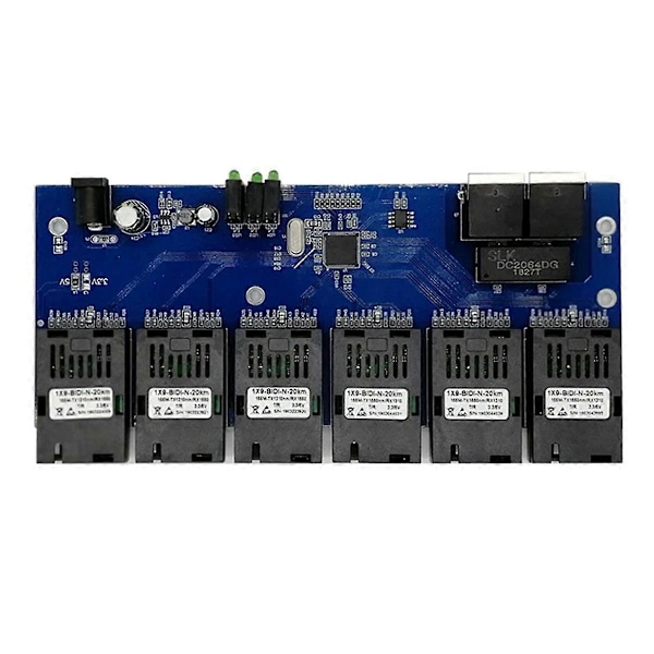 7F1E Fast Ethernet Switch Converter PCB 20KM Ethernet Fiber Optisk Mediekonverter Single Mode 1 R.pa