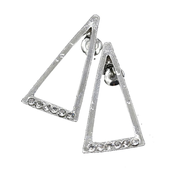 Fasjonable kvinner Lady Legering geometriske trekant øredobber Ørestuds smykker tilbehør (sølv)