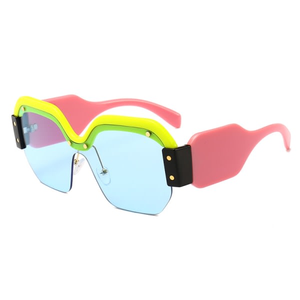 Sportglasögon för cykling - solglasögon för mode Grön ram genomskinlig blå plåt