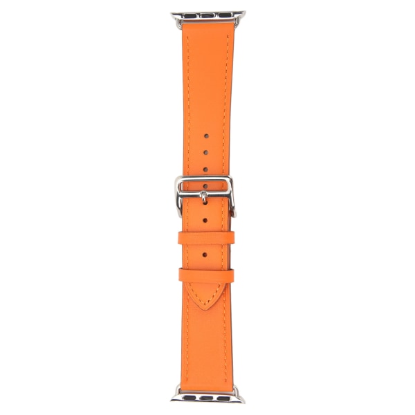 Älykellon nahkaranneke Universal Smart Watch vaihtoranneke IWatch Series SE:lle 8 7 6 5 4 3 2 1 38mm 40mm 41mm oranssi