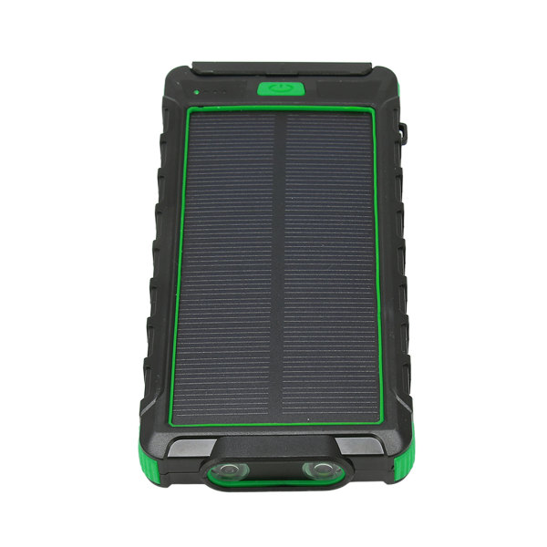 Bärbar Solar Telefonladdare 20000mAh Solar Power Bank med Kompass och LED-ficklampa för Utomhus Svart Grön