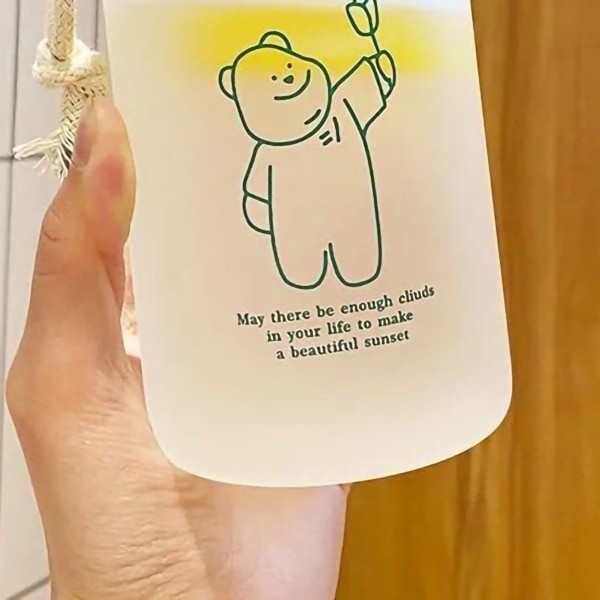 Lasten vesipullo söpö sarjakuva tulostuskahva muotoilu terve hajuton hyvä tiivistys opiskelijoiden vesikuppi vihreä karhu