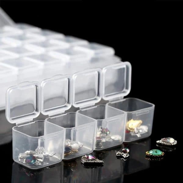 2-pak-perleopbevaring 56 rum til diamantmaling - transparent