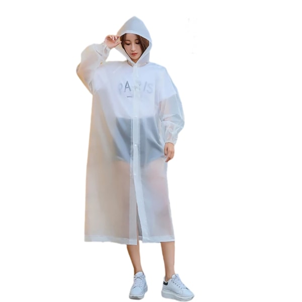 EVA-regnfrakke, ikke-engangsbrug udendørs rejsetransport til voksne 150 g 18 silke frostet ekstra tyk hvid snøretype