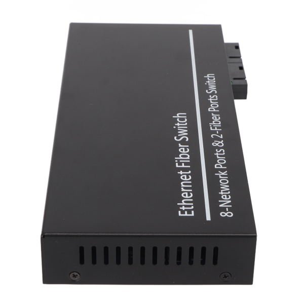 Tx1310nm RX1550nm Ethernet Fiber Switch 2 Optisk Port 8 Elektrisk Port Opp til 20 km Single Mode Fiber Transceiver 100?240V EU Plugg