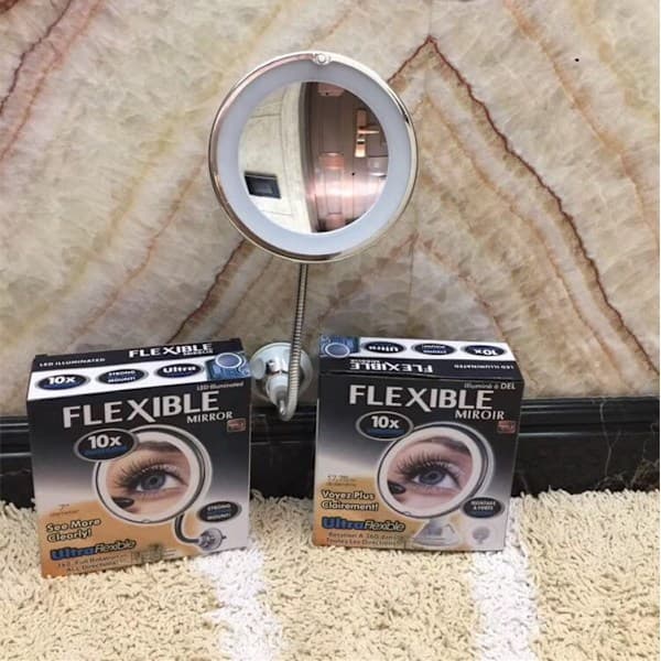 Makeup Mirror with 10x Magnification, Suction Cup, 360 Degree Rotation