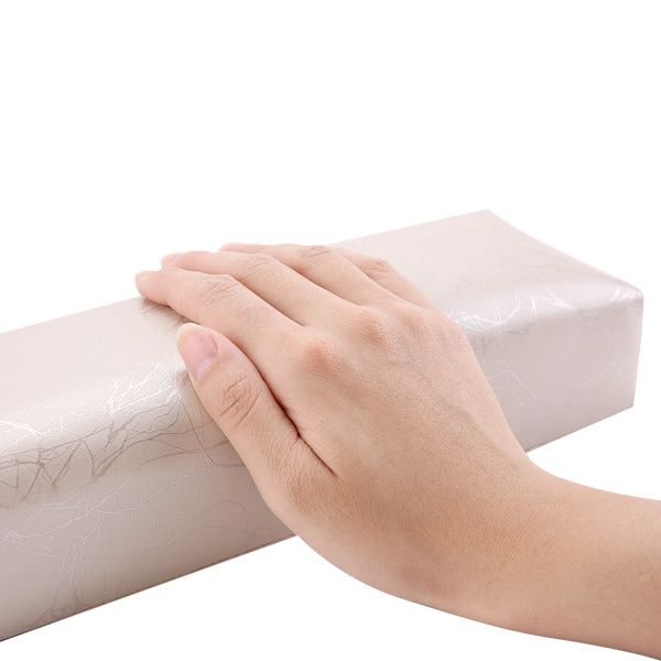 Högkvalitativt läder nagelkonst kudde manikyr mjuk svamp handstöd kudde hållare 02#