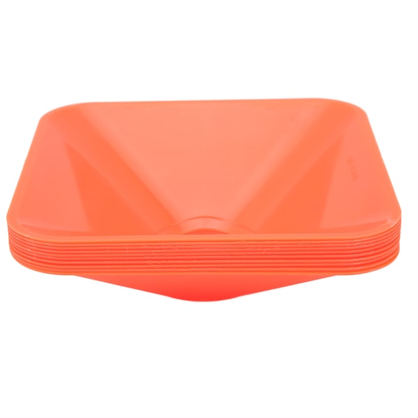10 STK Treningskjegler Firkantet Lys Farge Stablebar Compact Cones Marker for Sport Fotball Orange