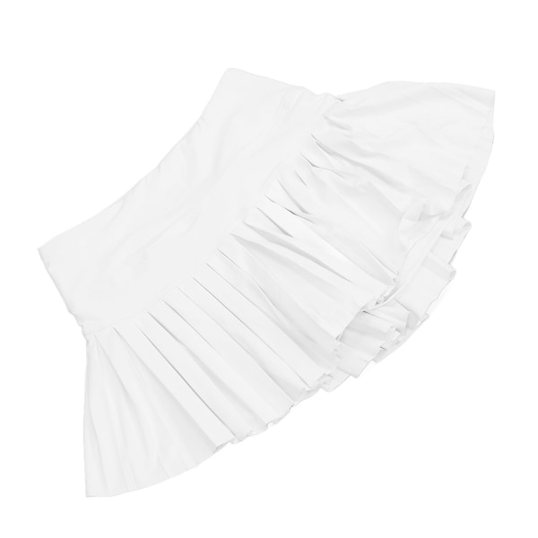 Kesäinen laskoshame Pehmeä hengittävä valkoinen tennisshortsihame taskuilla naisille Fitness M