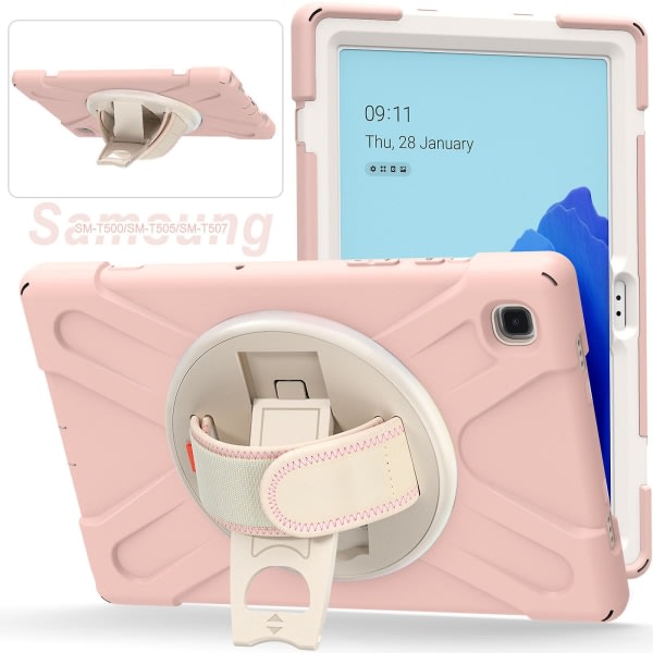 Nytt case för Samsung Tab A7 10,4 tum T500 med axelrem, justerbart stativ, cover Cherry Blossom Powder
