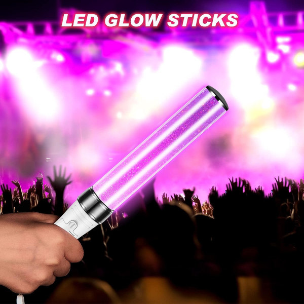 LED Glow Sticks 15 färger Fest Blinkande Ljus Flerfärgad 2 Ljuslägen Bright Blink Light Sticks för Festivaler Rave Birthday Konsert Festmaterial