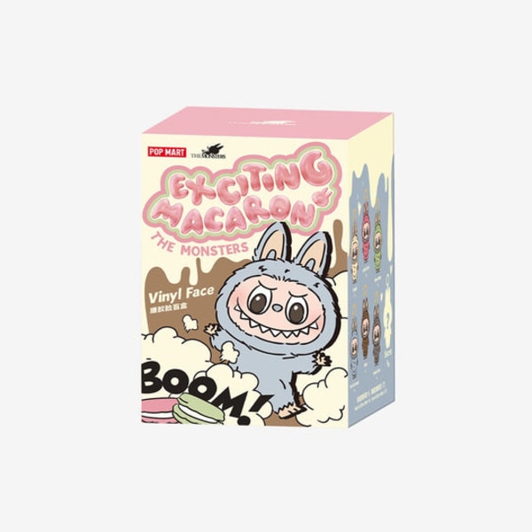 Pop Mart Labubu The Monsters – Spennende Macaron Plysj Nøkkelring Serie (1 Blind Box, 1.0) one Generation litchi