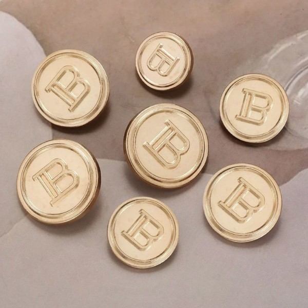 20 stk. Metal Bogstav B Knapper Skjorteknapper GULD 18MM 20 stk. 20 stk. guld 18MM 20 stk.-20 stk. gold 18MM20pcs-20pcs