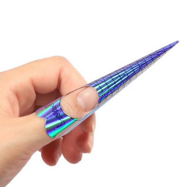 Superstark nagelform Smal nagelform Butterfly C Curve Nail Shape för Akryl UV Gel Nail Extension Nail Art Shape Sticker Guide