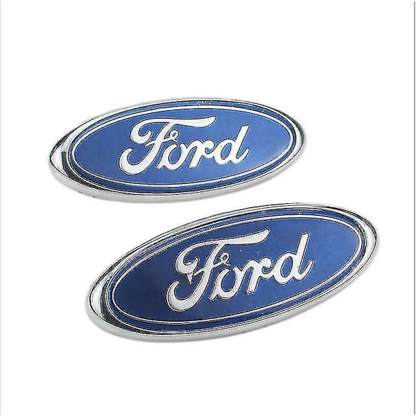 För Ford Oval Blå/Krom 145x60mm Främre/Bakre Emblem Focus Mondeo Transit（PA）.pa