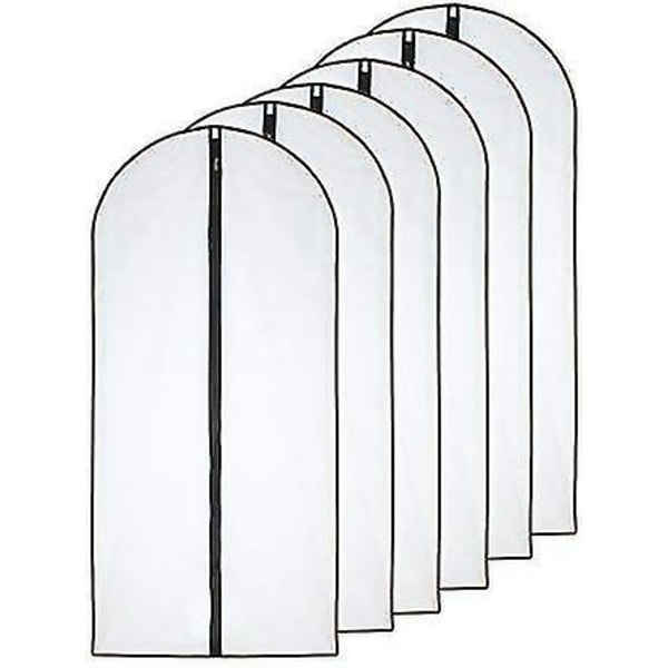 Møllsikre klesposer 60 X 100 cm (24' X 40') Svart side Pustende Gjennomsiktig Full Glidelås Poser For Klesoppbevaring (6-pak)