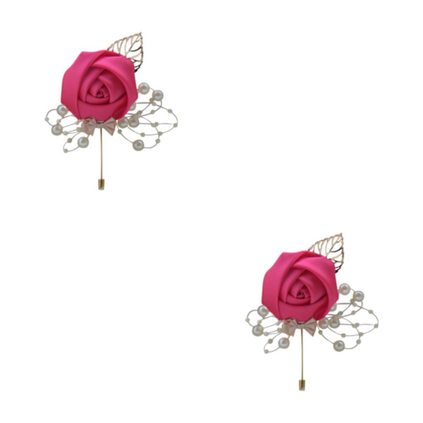 1/2/3/5 Lyxiga bröllopsbroschnålar Chic och eleganta tillbehör Roseröd Rose Red 2Set
