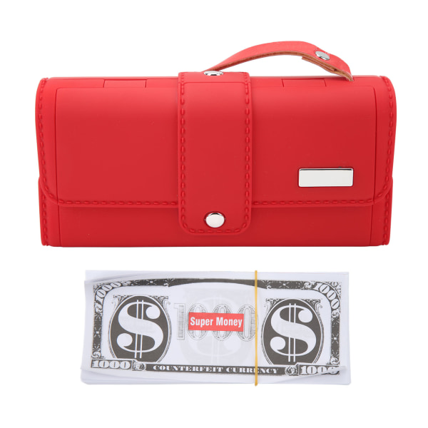 Pengedispenser tegnebogslegetøj med 100 stk. dollarsedler Elektrisk pengepung med håndstrop til festbryllup Rød