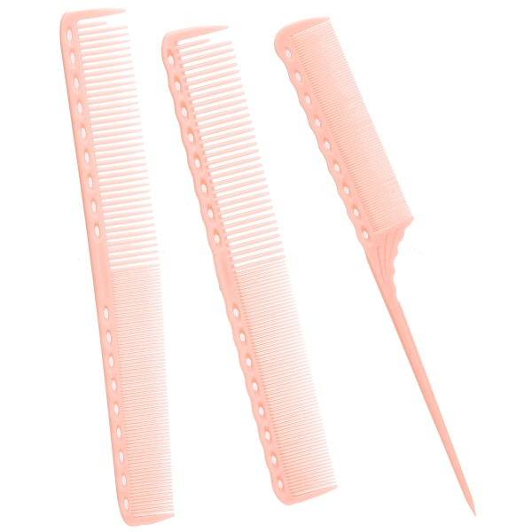 3 stk løsende hårkam Hjemmesalong Bærbar frisørhalekamsett Stylingverktøy Lys rosa
