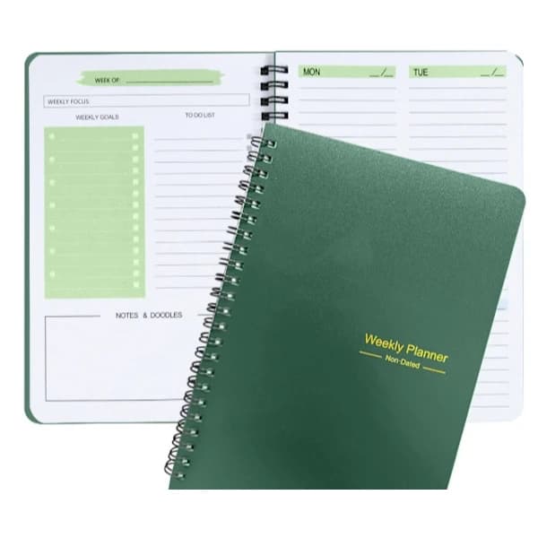 Ukeplanlegger, Udaterte A5-planer, Daglig planlegger To-Do-liste Dagbok, Ukentlige målsettinger Planlegger med vane-tracker 52 uker planlegging g...