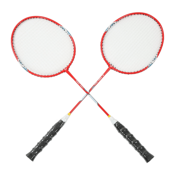 2st badmintonracket ferrolegering integrerad primär badmintonracket med nylon röd