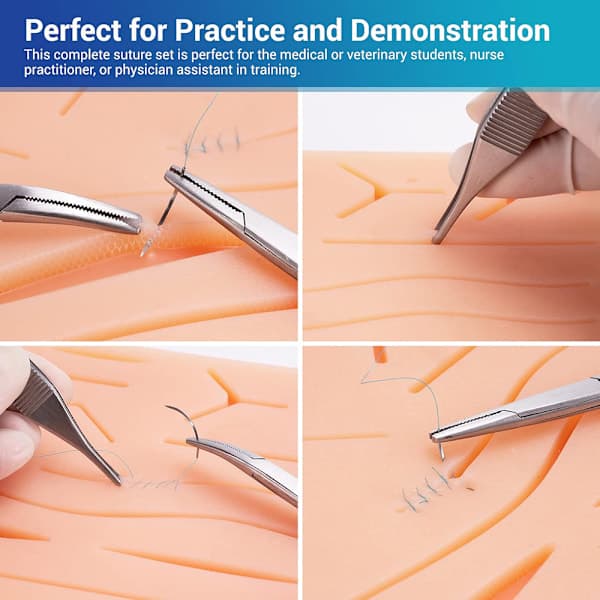 Complete Suture Practice Kit (19 Pieces) for Medical Students Suture Training