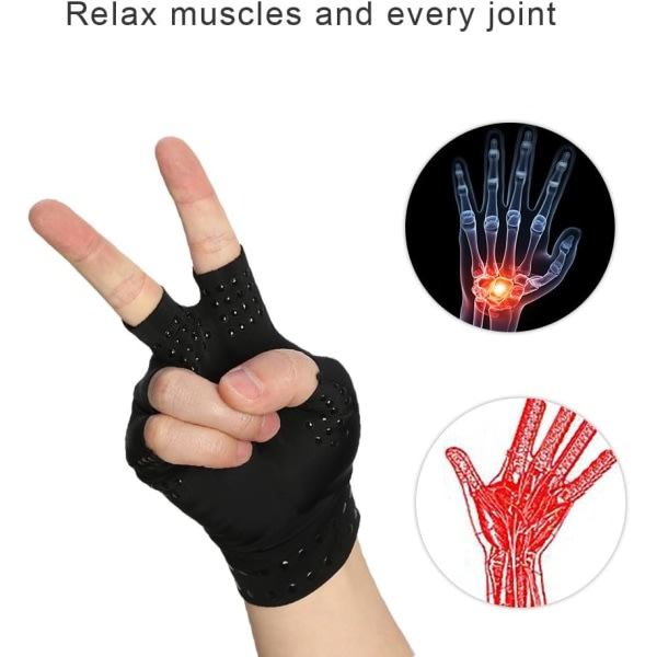 Anti-artrithandskar med magneter, reumatoid handsmärta, kompressionsterapi, lugnar smertesamma hænder