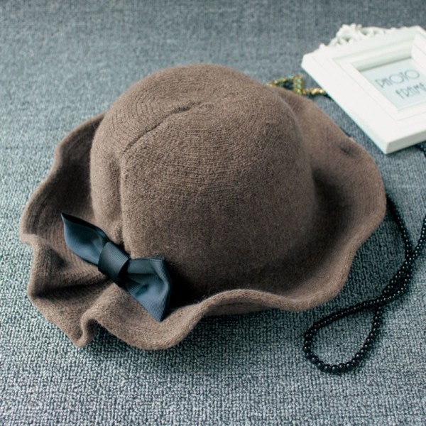 Wool Bucket Hats Naisten Bowler Hat RUSKEA ruskea brown