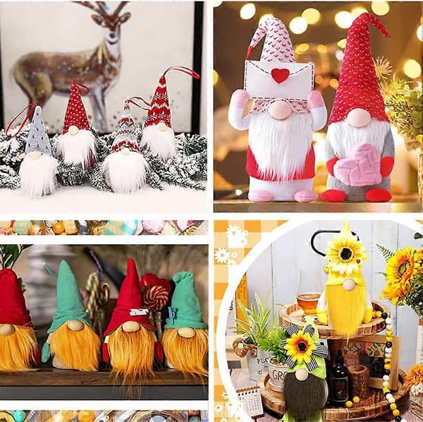 30-pack tomteskägg, förklippta tomteskägg för hantverk, DIY-tomtedockor, julcosplay