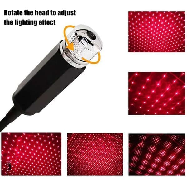 Galaxy Projektor LED Diskolampe til Bilen USB—pa