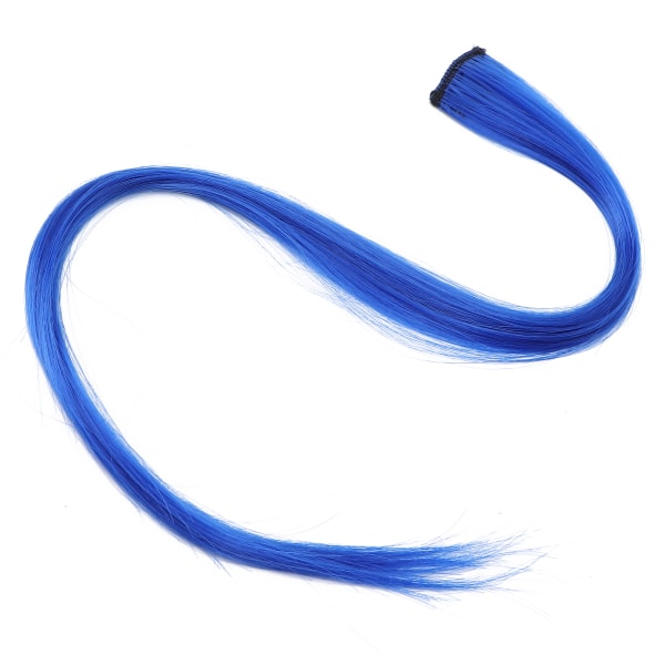 Värilliset hiustenpidennykset Highlight synteettiset hiuslisäkkeet Clipin hiustenpidennykset tytöille (sininen)