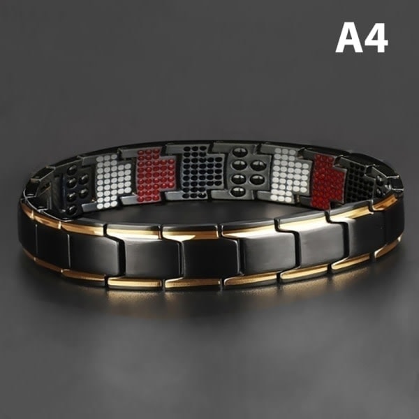 Magnetiskt hälsoarmband för män, titanstål, kraftterapi A4