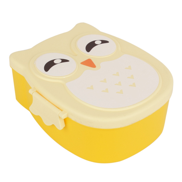 Plast Bärbar Cartoon Uggla Lunchbox Matsäker Mikrovågsugnssäker Förvaringsbehållare