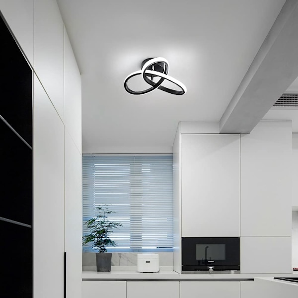 LED-kattovalaisin, 20W 2200LM, LED-lamppu musta olohuoneeseen, makuuhuoneeseen, eteiseen, keittiöön 26cm, himmennettävä 3000K / 4500K / 6500K.pa