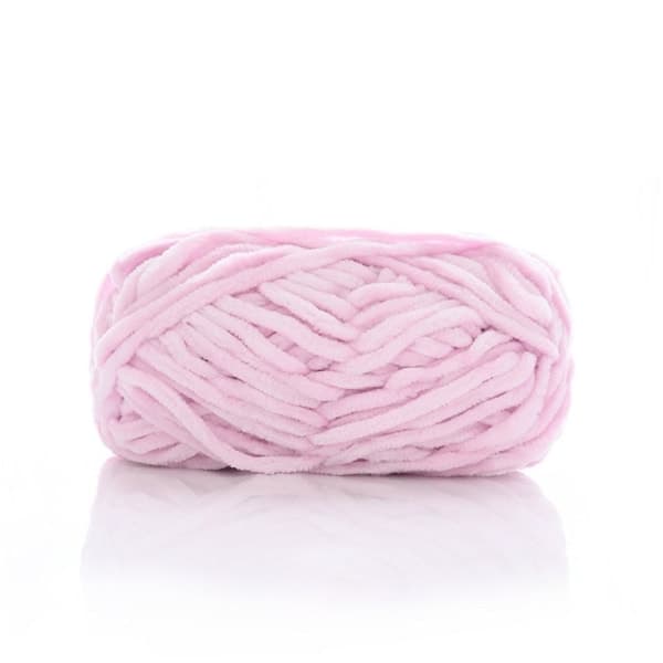 Chenille sammetsgarn Chunky stickade kardade trådar LJUSROSA ljusrosa
