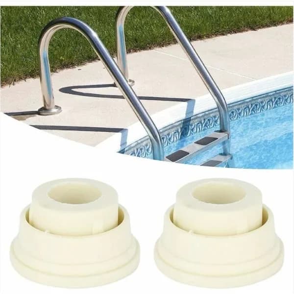 Gummibuffertar för poolstegar, 2-pack poolstegsbuffertar för säkerhetsbyte (vit)