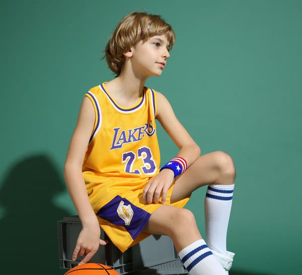 LeBron James Nr 23 Baskettröja Set Lakers Uniform för barn tonåringar.pa