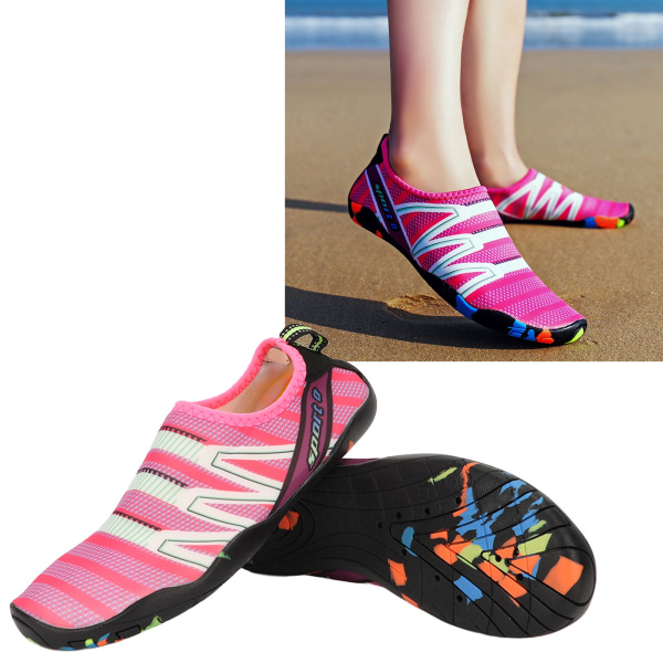 Damedykkersko Letvægts åndbar udendørs snorkelsko Hurtigtørrende lyserøde sko til strandstrømssporing Vandring 40