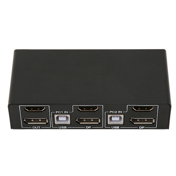 2x1 Dobbel Displayport HD Multimedia Interface KVM-bryter Støtter 8K 30Hz 4K 60Hz KVM-switcher for 2 PC Del 2 skjermer 3 USB-porter EU-kontakt