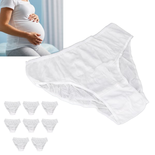 8kpl Naisten kertakäyttöiset alusvaatteet sairaalamatka kannettavat valkoiset pehmeät hengittävät synnytyksen jälkeiset puuvillaiset pikkuhousut