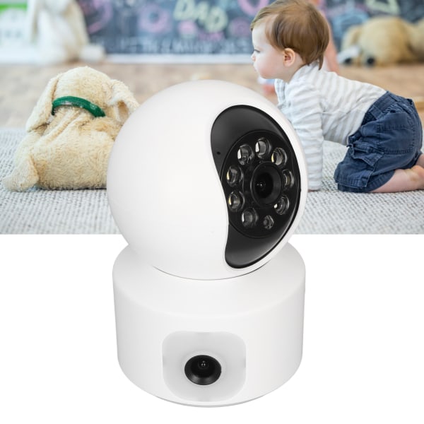 Sikkerhetskamera med dobbel linse 2K 4MP 2.4G trådløs innendørs farge Nattvisning 2-veis lydbevegelsesdeteksjon for husdyr til baby