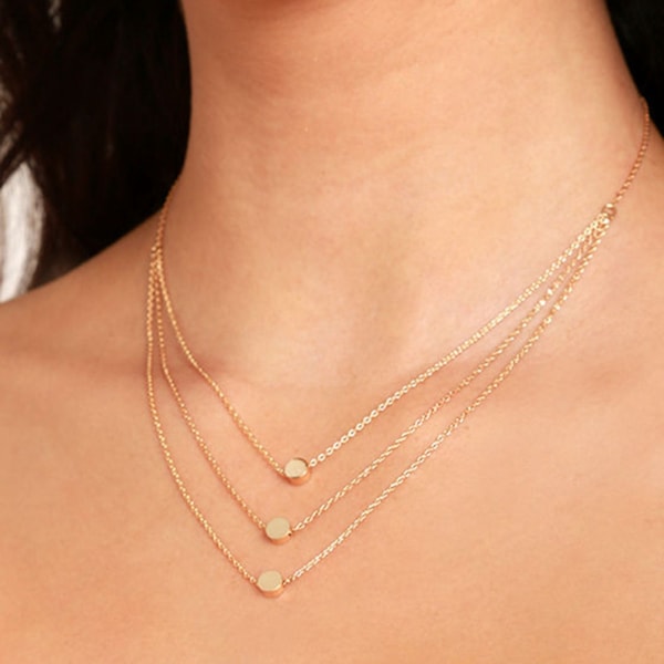 Fashionabla kvinnor smycken multi-layer hals kedja halsband kvinnliga tillbehör