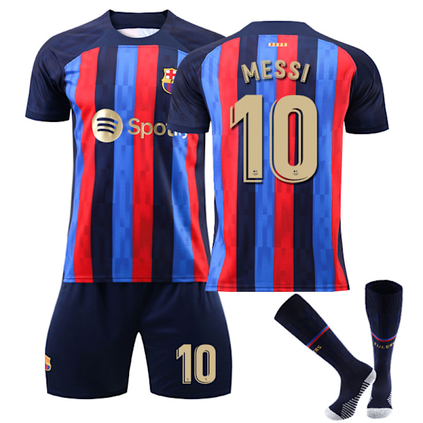 22-23 Barcelona hemmatröja för barn nr 10 Messi 22