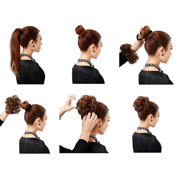 Scrunchie Hårförlängning / Hårband / Hårknut - Grå grå
