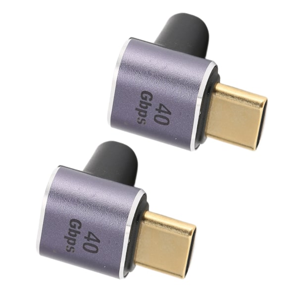 2 stk USB C han til hun adapter ret vinkel 90 grader PD 100W 40 Gbps 8K60Hz HD Type C han til hun adapter