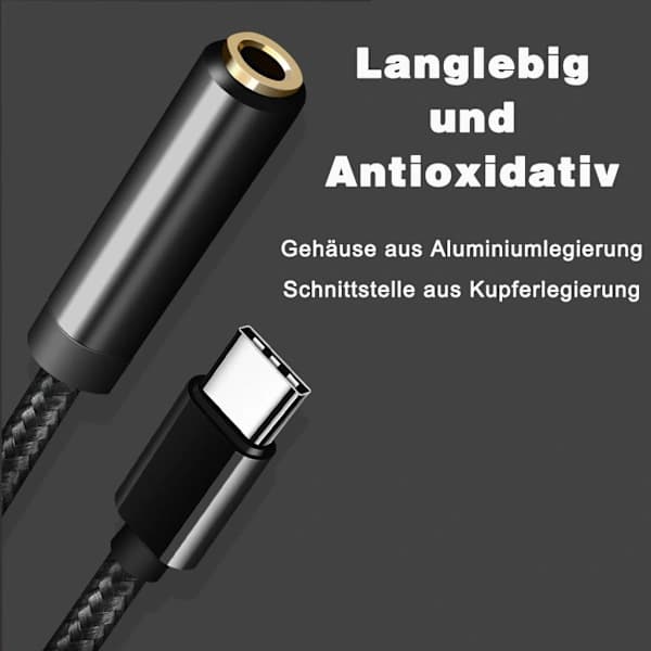 Type C til 3,5 mm hodetelefonadapter